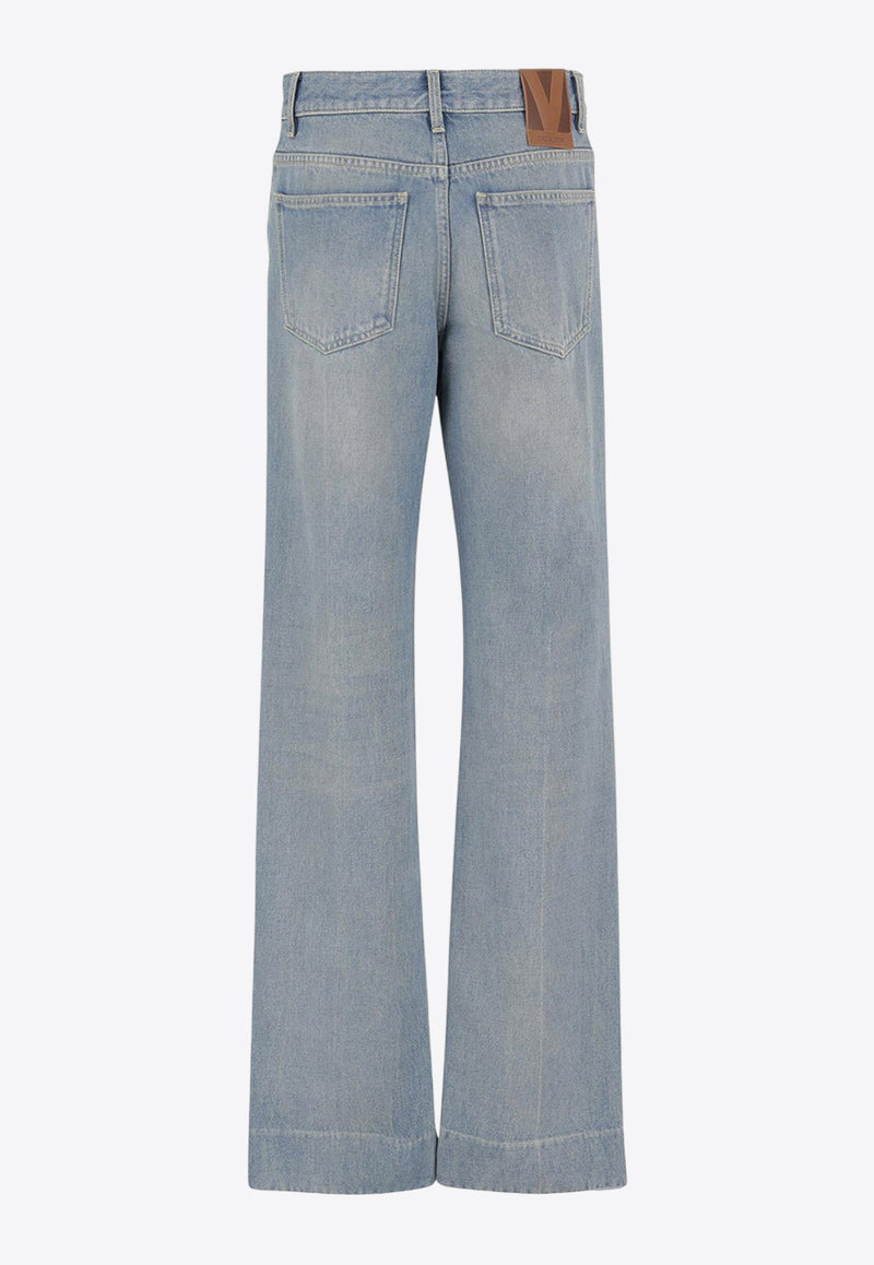 Valentino Washed Straight-Leg Jeans Blue 7B0DD22G9R4558_Medium blue denim_30005077