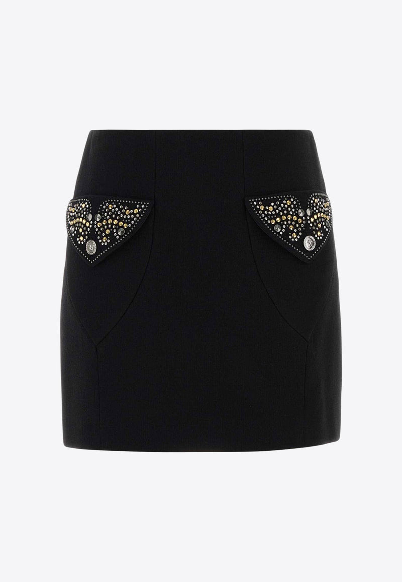 Versace Wool Mini Skirt Black 10217771A127891B000_Black_30005369