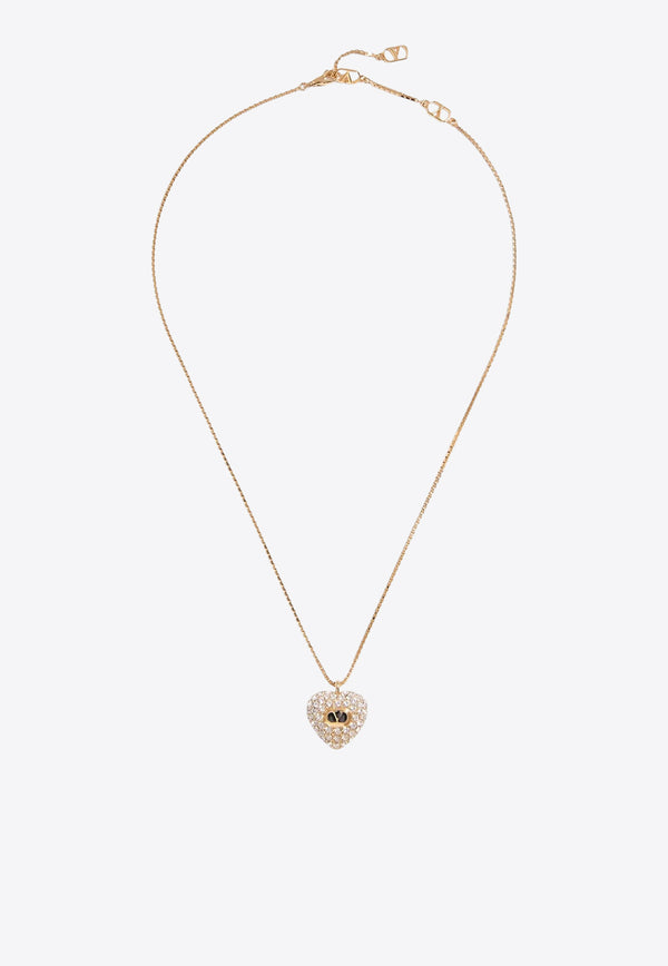 Valentino Coeur Royal Necklace Gold 7W0J0BA8VTIRG5_ORO/NERO/CRYSTAL_30005019