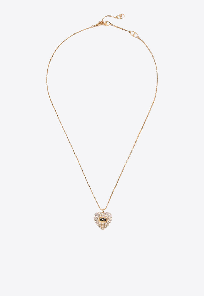 Valentino Coeur Royal Necklace Gold 7W0J0BA8VTIRG5_ORO/NERO/CRYSTAL_30005019