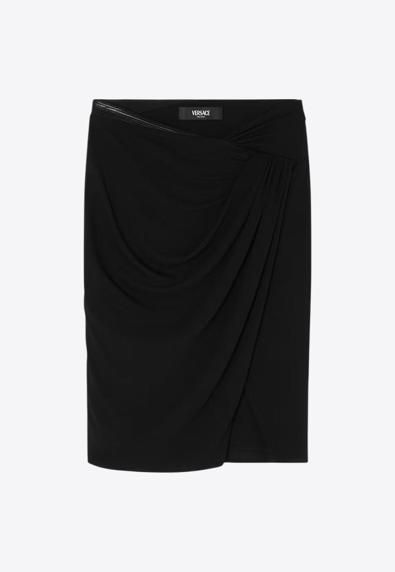 Versace Draped Crepe Jersey Skirt Black 10219891A144751B000_Black_30005092