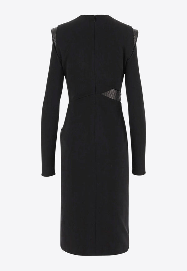 Versace V-neck Crepe Mini Dress Black 10216231A144751B000_Black_30004991