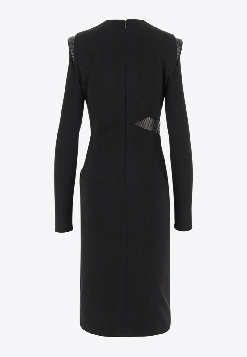 Versace V-neck Crepe Mini Dress Black 10216231A144751B000_Black_30004991