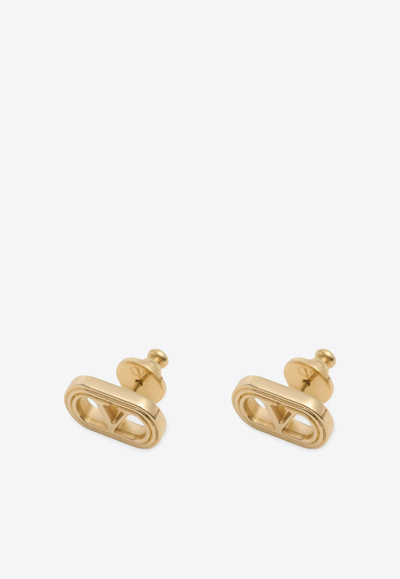 Valentino VLogo Ovalette Stud Earrings Gold 7W0J0Y80METL01_Golden_30005154