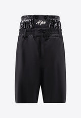 Moncler X A$AP Rocky Logo Print Oversized Shorts Black K24042B00001M7556999_Black_29842821