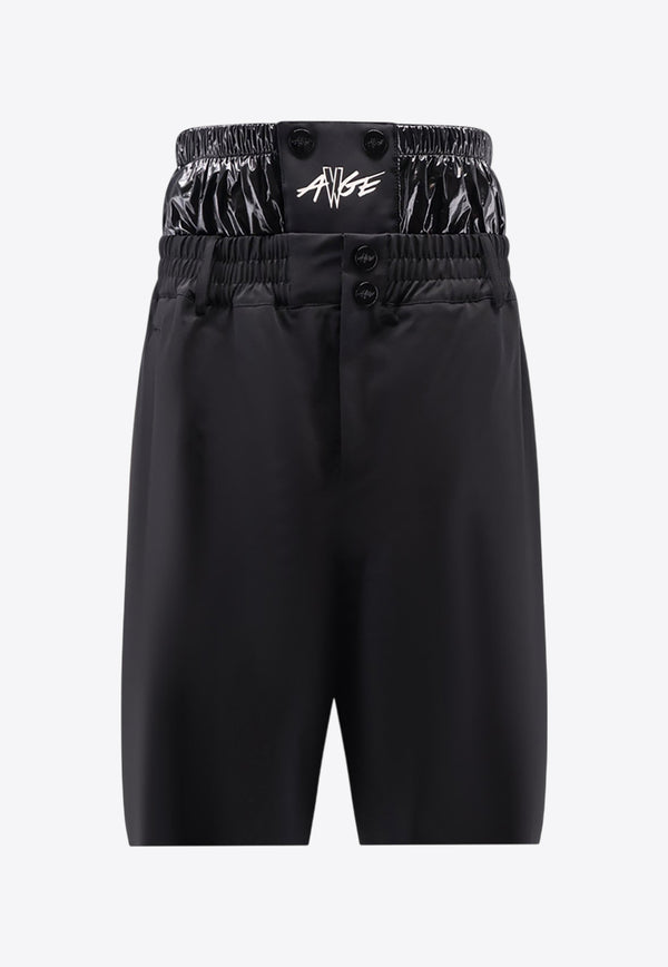 Moncler X A$AP Rocky Logo Print Oversized Shorts Black K24042B00001M7556999_Black_29842821