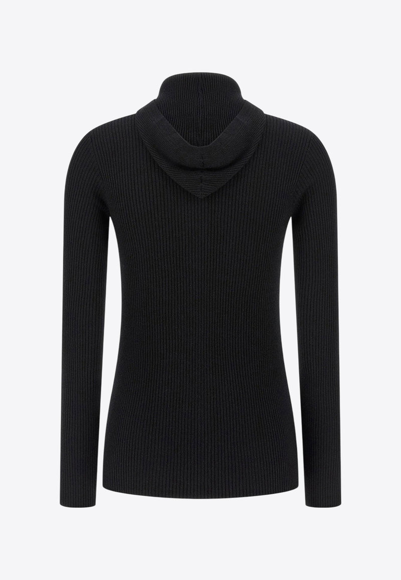 Brunello Cucinelli Half-Zip Ribbed Knit Sweater Black M41844609C101_Black_34275583