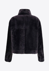 Brunello Cucinelli Shearling Zip-Up Jacket Charcoal MPMRA7775C2126_Carbone_34275711