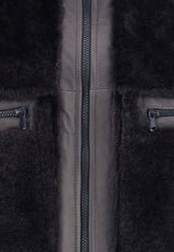 Brunello Cucinelli Shearling Zip-Up Jacket Charcoal MPMRA7775C2126_Carbone_34275711