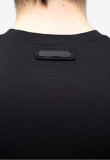 Prada Logo Patch Essential T-shirt Black UJM564S092710_F0002