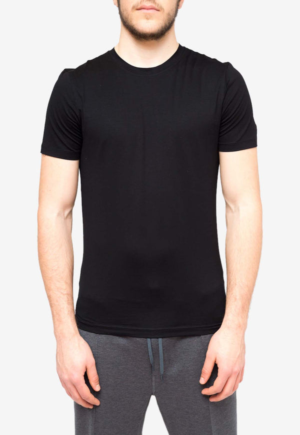 Prada Logo Patch Essential T-shirt Black UJM564S092710_F0002