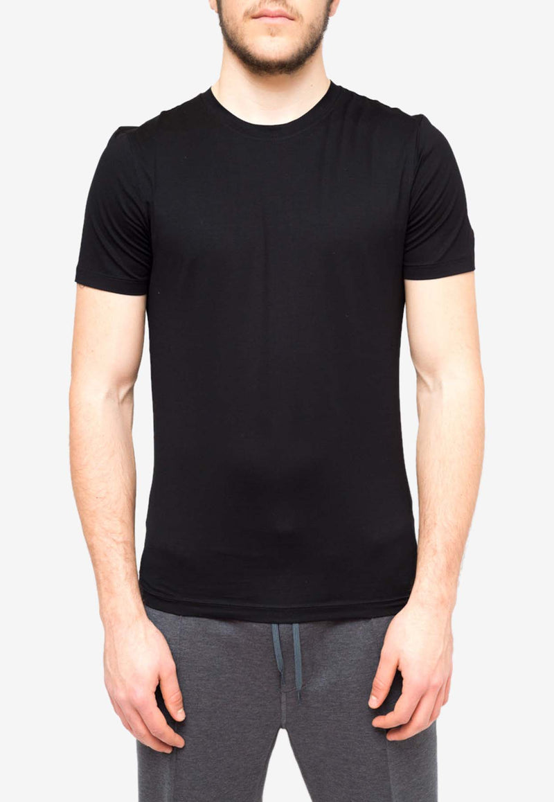 Prada Logo Patch Essential T-shirt Black UJM564S092710_F0002