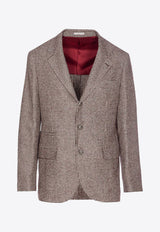Brunello Cucinelli Houndstooth Wool Blend Single-Breasted Blazer Brown MV4047BTDKC007_Brown_34275609