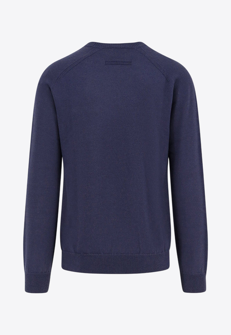 ZEGNA V-neck Cashmere Sweater Blue UGK68A2400B06_Blue_29846512