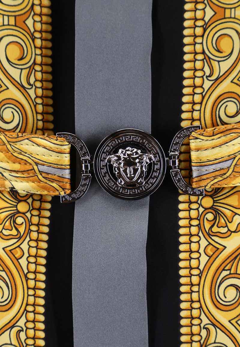 Versace Cheetah Foulard Print Mini Silk Shirt Dress Multicolor 10217711A162625E700_Light Grey+Elephant Grey_30005215