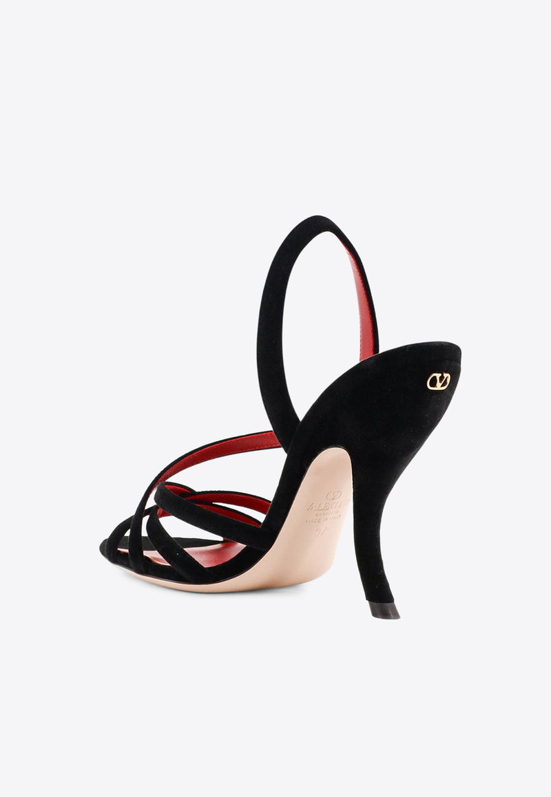 Valentino Fetishique 105 VLogo Velvet Slingback Sandals Black 7W0S0NC6WPJ0NO_Black_30005203