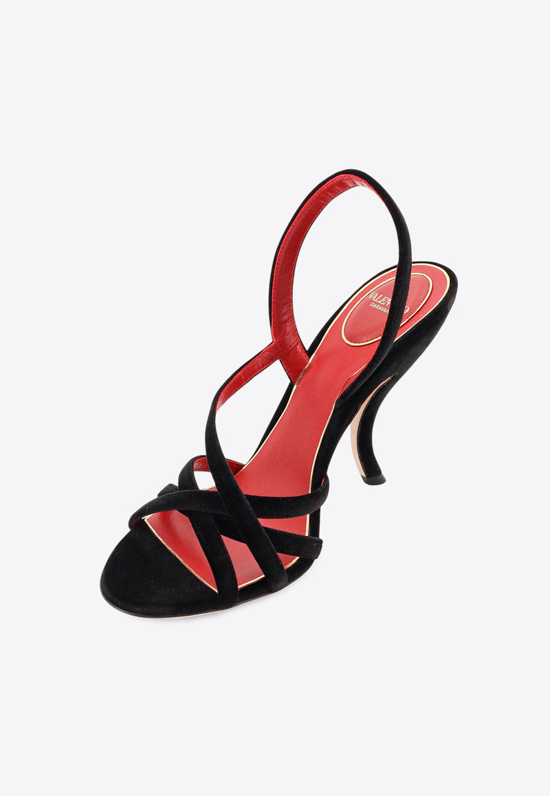Valentino Fetishique 105 VLogo Velvet Slingback Sandals Black 7W0S0NC6WPJ0NO_Black_30005203