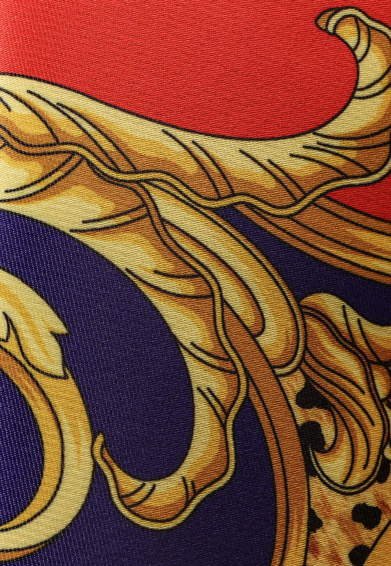 Versace Cheetah Barocco Mini Silk Duchesse Skirt Multicolor 10219881A162475R730_Scarle+Ultramarine_30004994