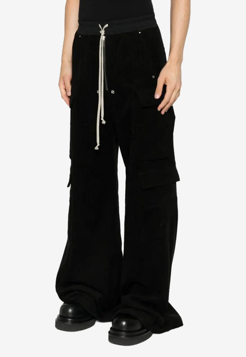 Rick Owens Cargobelas Corduroy Cargo Pants Black RU02E1339MLC9_09