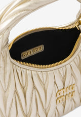 Miu Miu Wander Matelassé Leather Top Handle Bag Gold 5BC125VOOYAN88_F0846