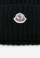 Moncler Ribbed Wool and Cashmere Beanie Black K20933B00035M4281_999