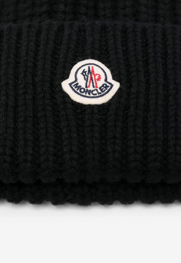 Moncler Ribbed Wool and Cashmere Beanie Black K20933B00035M4281_999