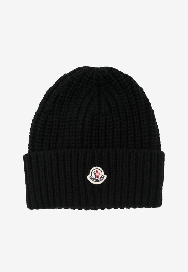 Moncler Ribbed Wool and Cashmere Beanie Black K20933B00035M4281_999