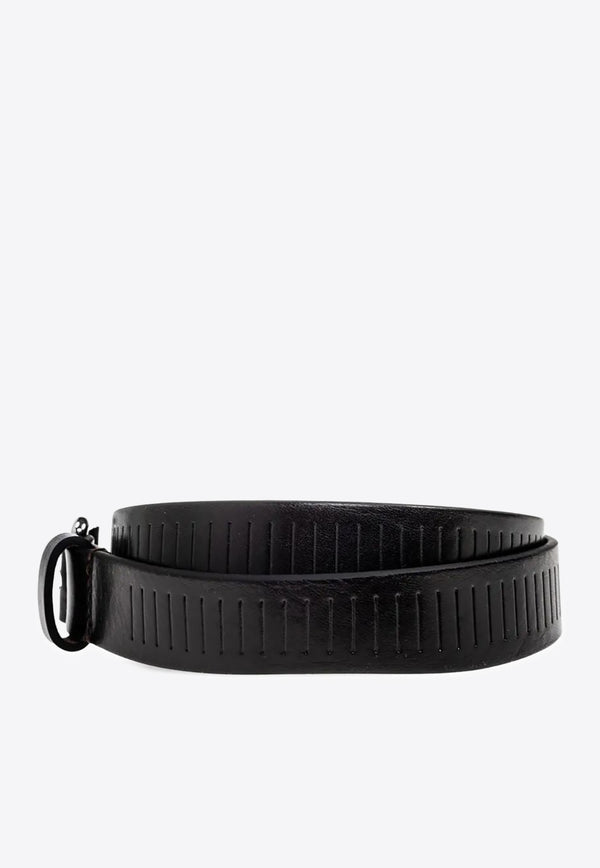 Lemaire Rail Leather Belt  Dark Brown AC1236LL0055_BR449