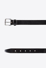 Lemaire Rail Leather Belt  Dark Brown AC1236LL0055_BR449