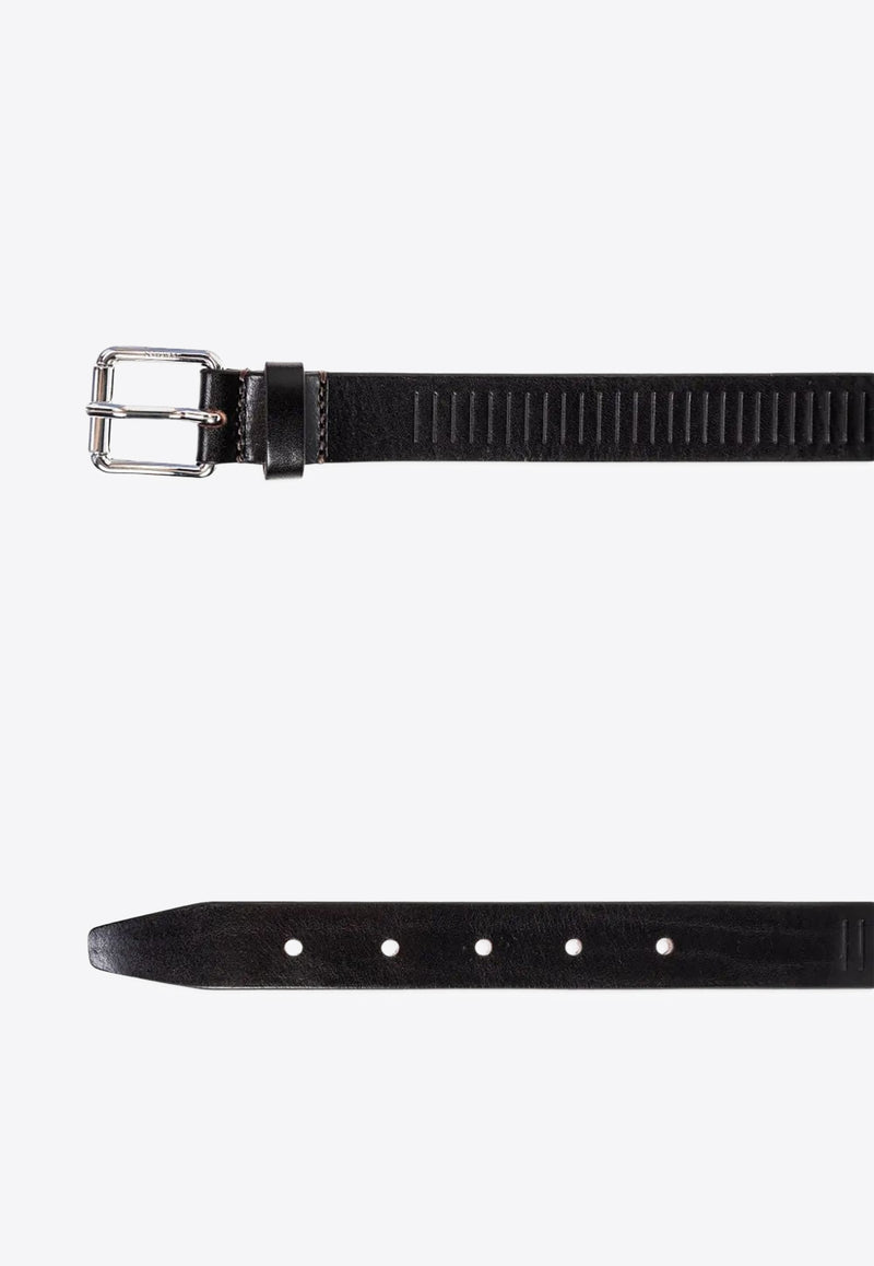 Lemaire Rail Leather Belt  Dark Brown AC1236LL0055_BR449