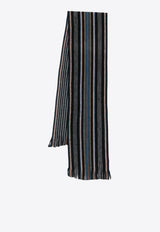 Paul Smith Striped Wool Scarf Black M1A151FT643_79