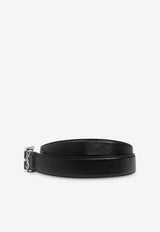 Saint Laurent Cassandre Belt in Calf Leather Black 634440AAC8A_1000