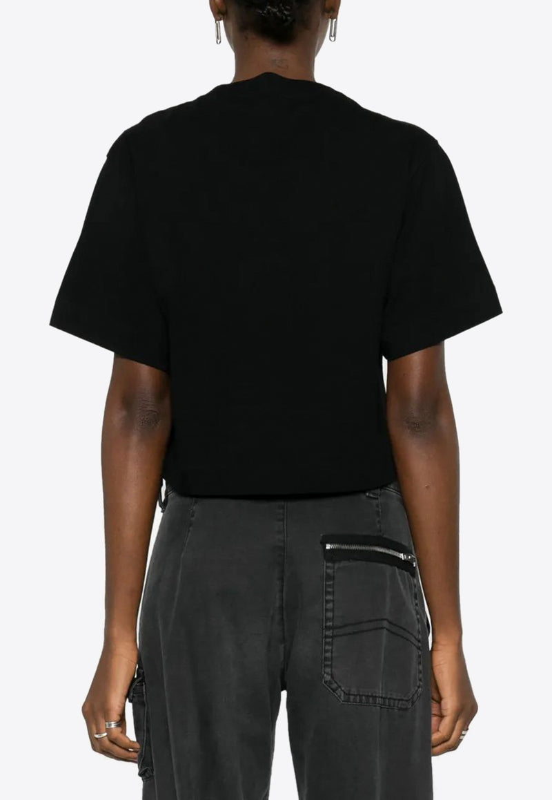 Off-White Logo Bookish Cropped T-shirt Black OWAA090C99JER004_1001