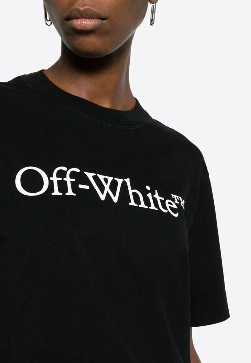 Off-White Logo Bookish Cropped T-shirt Black OWAA090C99JER004_1001