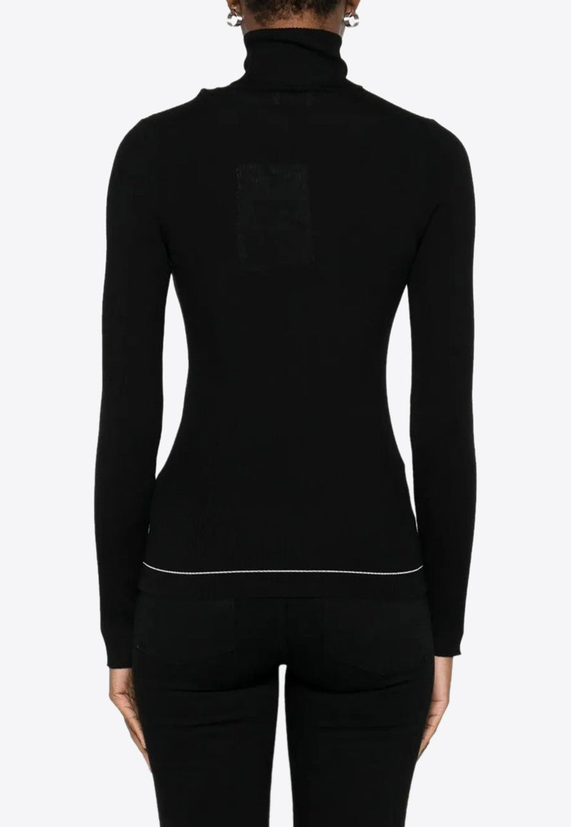 Moncler Logo Wool Turtleneck Sweater Black K20939F00009M1180_999