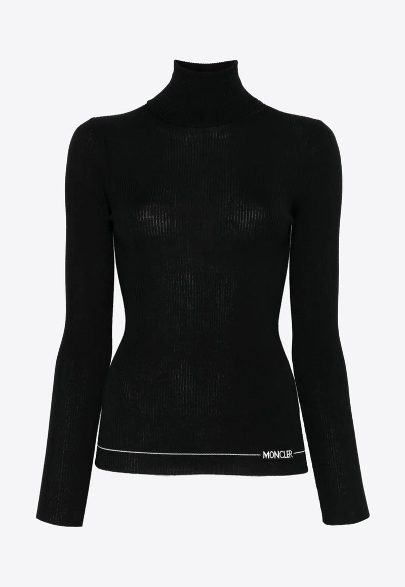 Moncler Logo Wool Turtleneck Sweater Black K20939F00009M1180_999