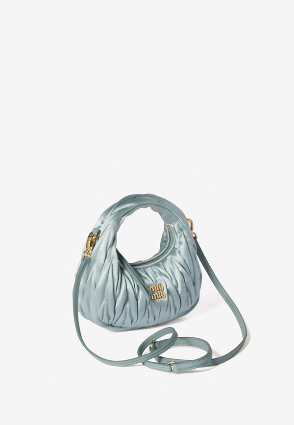 Miu Miu Mini Wander Matelassé Leather Top Handle Bag Light Blue 5BP078VOLO2BD8_F0D30