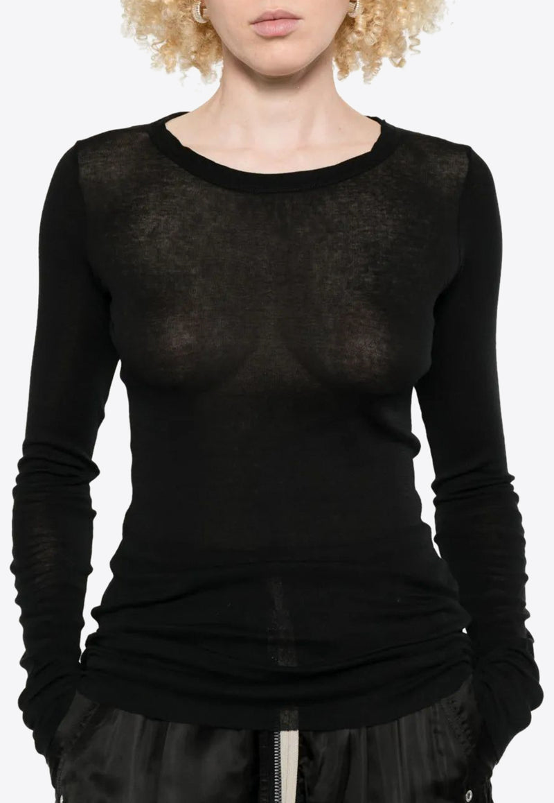 Rick Owens Ribbed Semi-Sheer Top Black RP02E4202RC_09