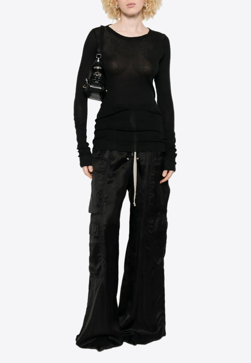 Rick Owens Ribbed Semi-Sheer Top Black RP02E4202RC_09
