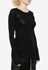 Rick Owens Ribbed Semi-Sheer Top Black RP02E4202RC_09