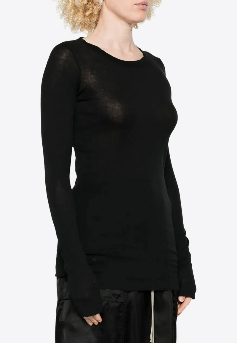 Rick Owens Ribbed Semi-Sheer Top Black RP02E4202RC_09