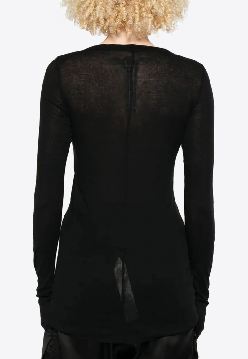 Rick Owens Ribbed Semi-Sheer Top Black RP02E4202RC_09