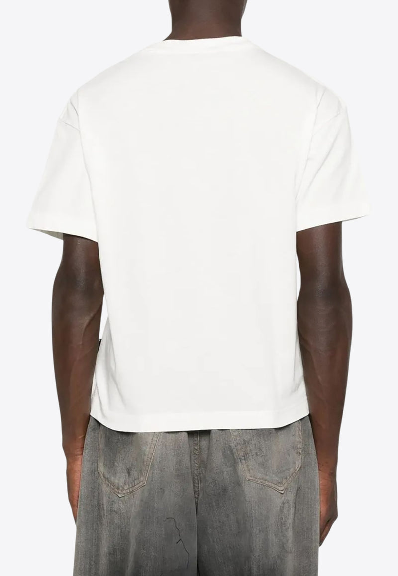 Palm Angels Neck Logo Printed T-shirt White PMAA109F25JER009_0310