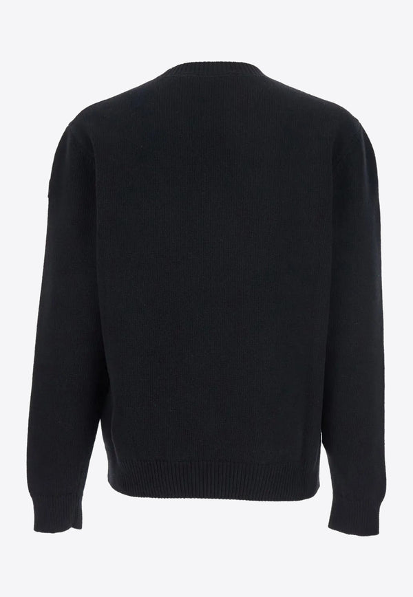 Moncler Logo Intarsia Wool Sweater Black K20919C00004M1242_999