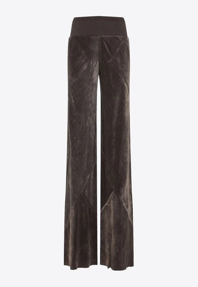 Rick Owens Paneled Velvet Pants Brown RP02E4301V_78