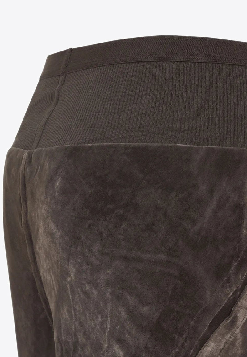 Rick Owens Paneled Velvet Pants Brown RP02E4301V_78
