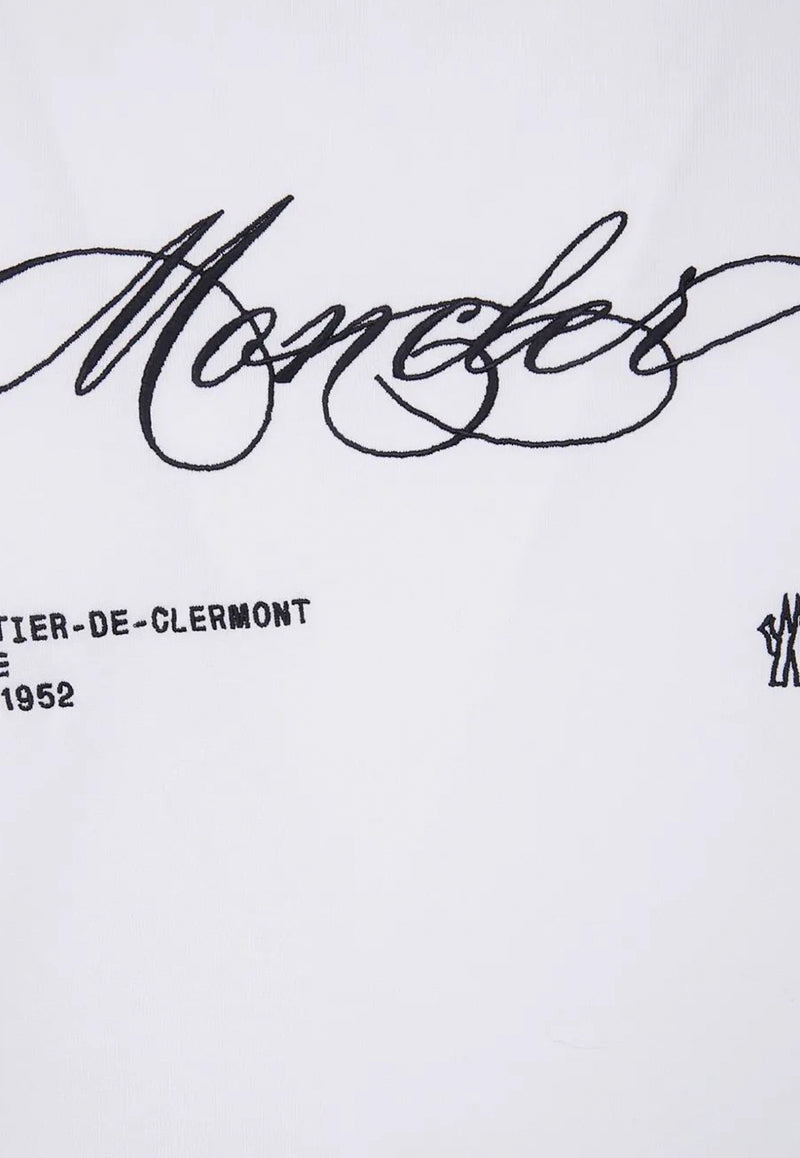 Moncler Script Logo Crewneck T-shirt White K20918C0001289AUG_00A