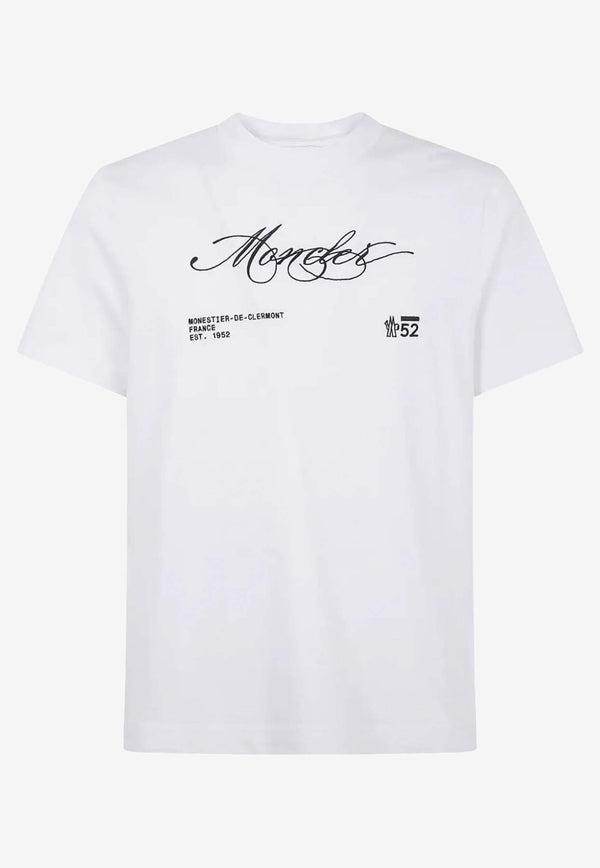 Moncler Script Logo Crewneck T-shirt White K20918C0001289AUG_00A