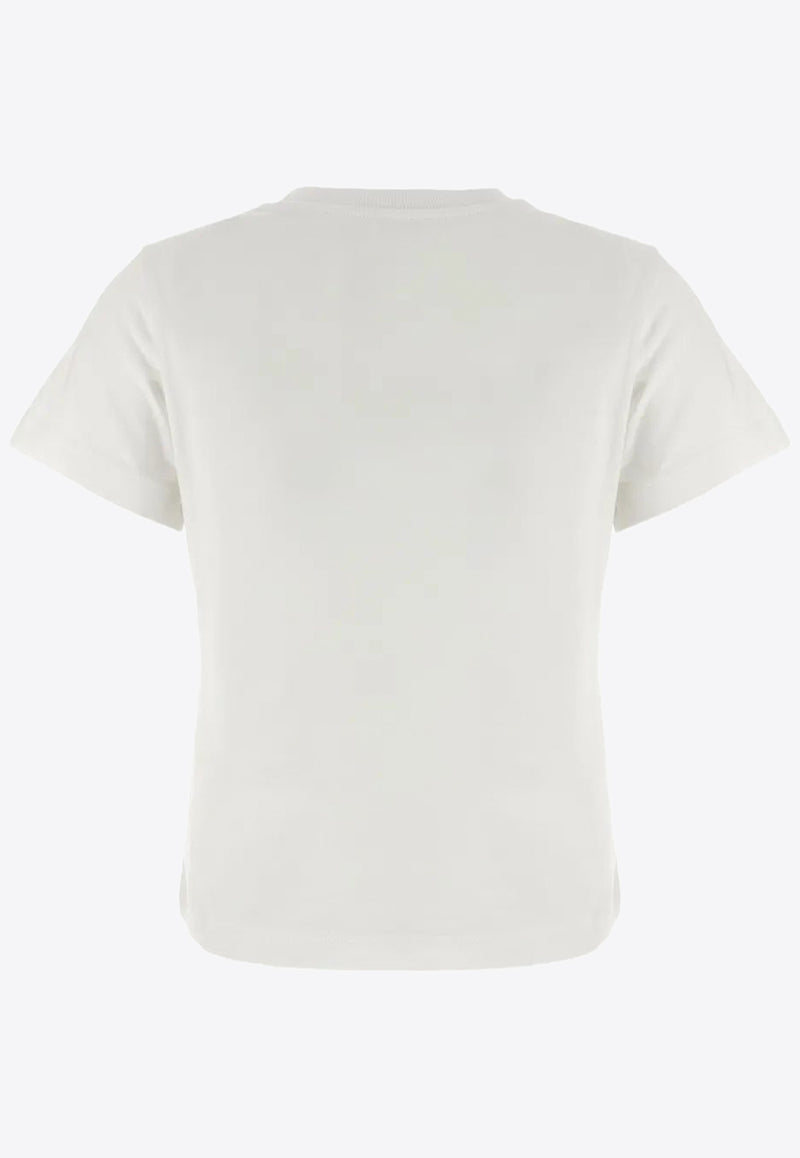 Moncler Embroidered Logo Crewneck T-shirt White K20938C0000589AJS_00A