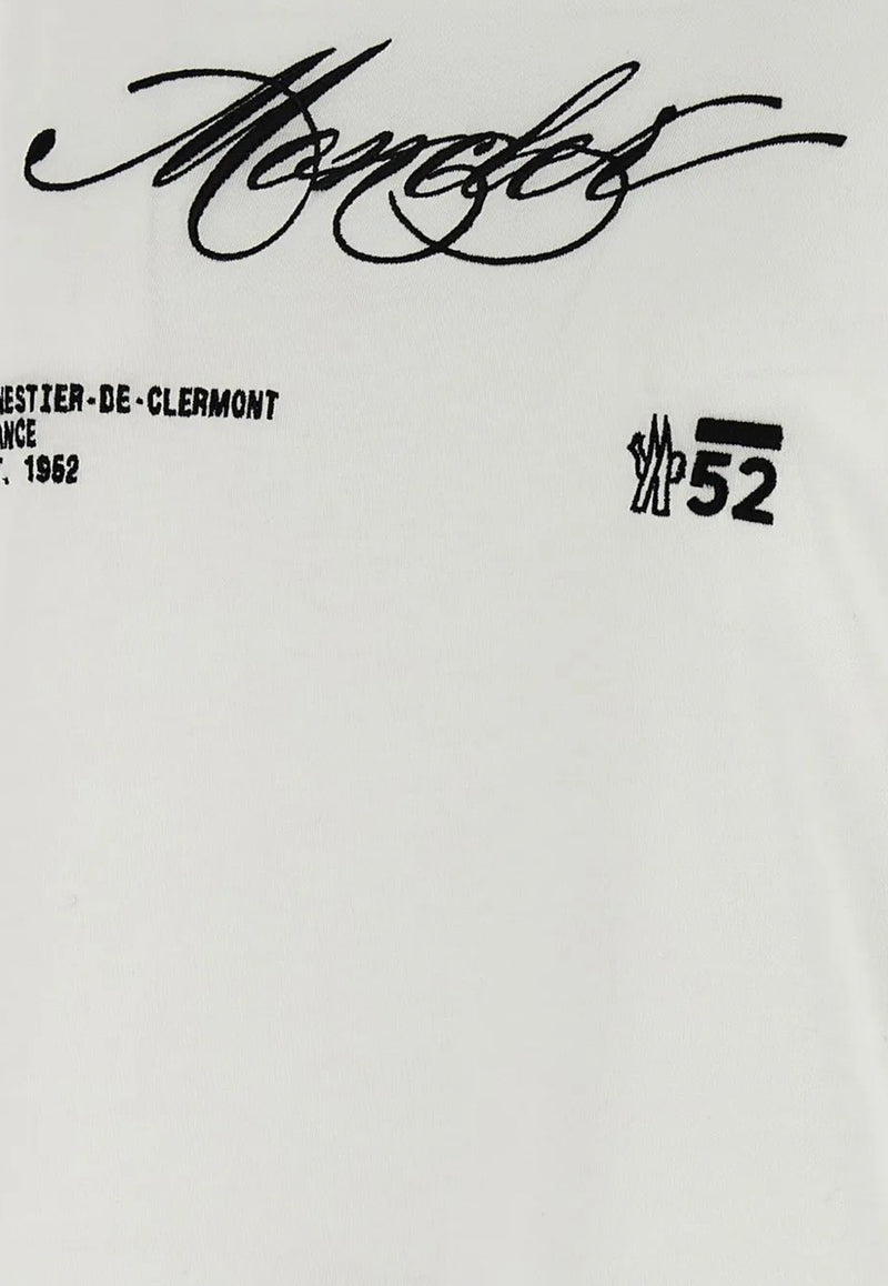 Moncler Embroidered Logo Crewneck T-shirt White K20938C0000589AJS_00A